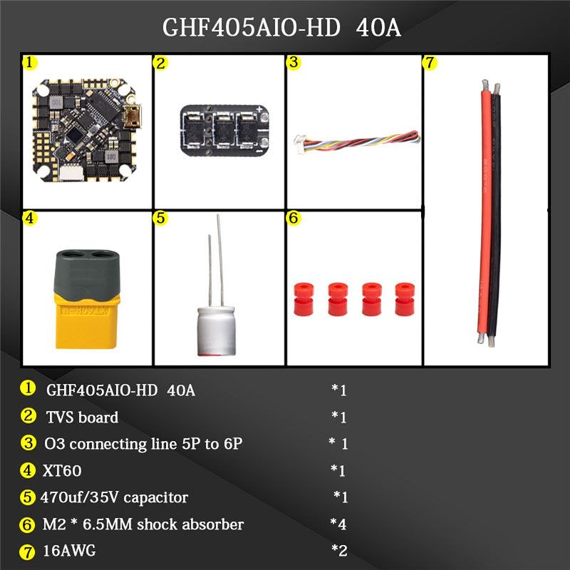 ABTI-GHF405AIO-HD 40A AIO Плат – обзор и цена Drone Racing Flight Controller